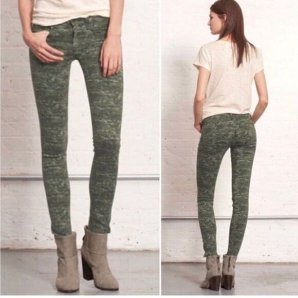 RAG & BONE WOMEN’S SKINNY CAMO JEAN ZIPPER W/ BUTTON CLOSURE IN GREAT CONDITION - Picture 1 of 9
